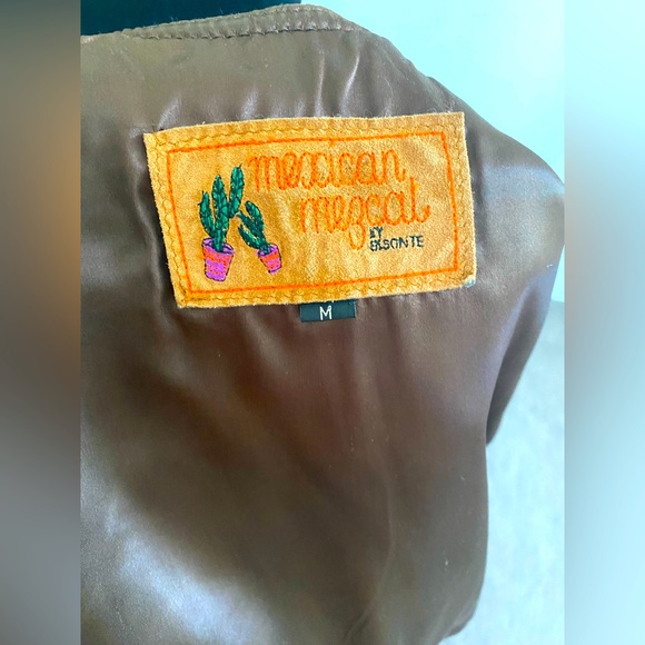 Vintage Mexican mezcal handmade suede vest - Picture 5 of 5